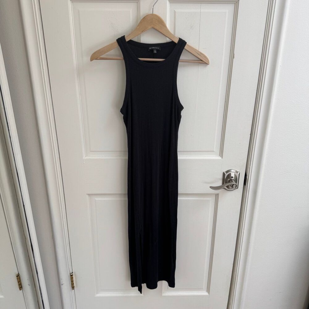 Beyond Yoga Ease Into It Midi Ribbed Tank Dress Black XS - Picture 5 of 9